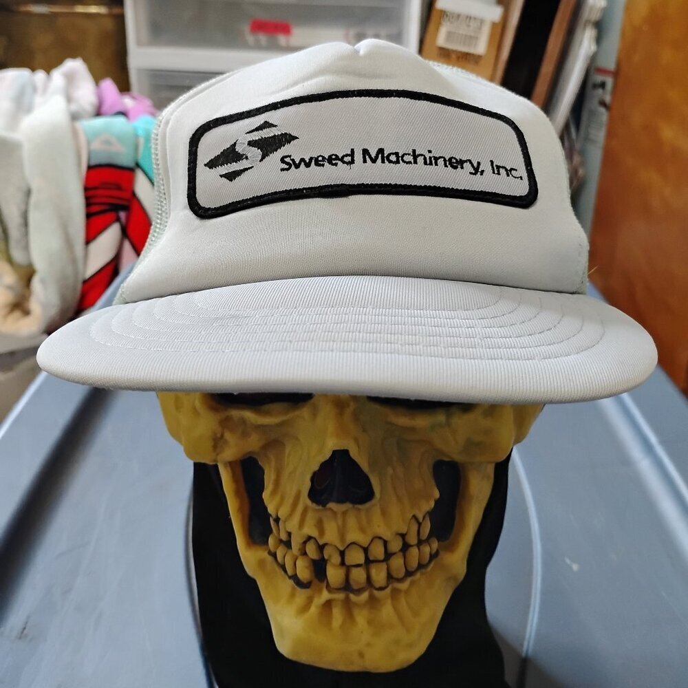 Vintage Sweed Machinery Patch Snap Trucker Hat Cap